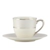 IVORY TAZZINA CAFFE CON PIATTINO BORDO PLATINO