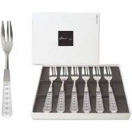 SET 6 FOCHETTINE DOLCE CHIC & ZEN in Acciaio e Acrilico Trasparente