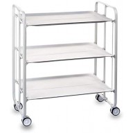 CARRELLO PIEGHEVOLE 3 RIPIANI BIANCO LUCIDO, STRUTTURA BIANCO 42X65XH80