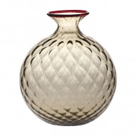 VASO VENINI MONOFIORE 100.18 - COLORE TALPA FILO ROSSO - MISURE DIAMETRO 18 CM - H. 20.5 CM