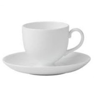 WEDGWOOD WHITE ESPRESSO TAZZA C/PIATTINO